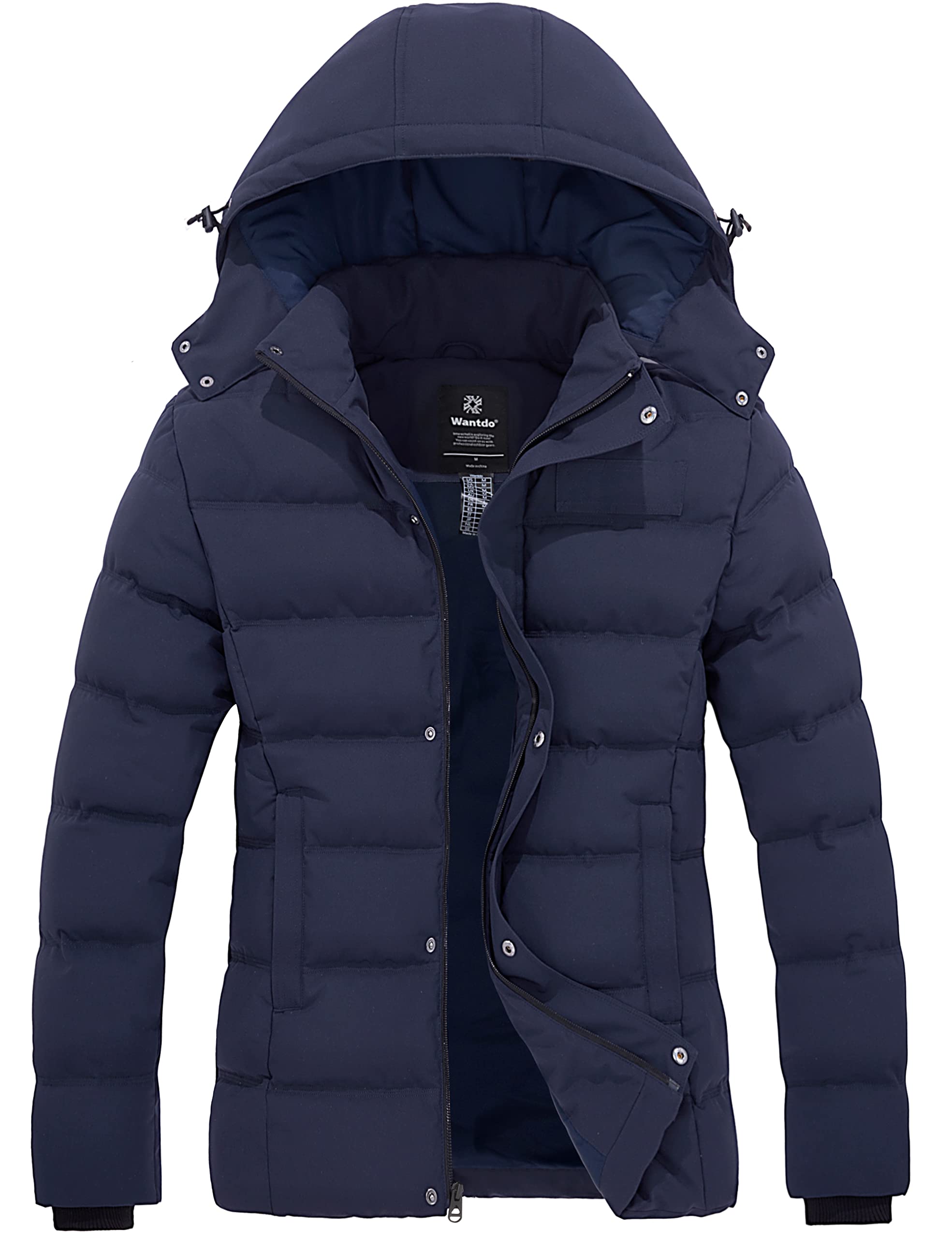 Wantdo Women's Hooded Warm Winter Coat Quilted Thicken Puffer Jacket with Removable Hood